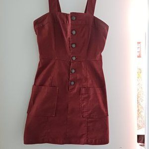 Burgundy denim dress